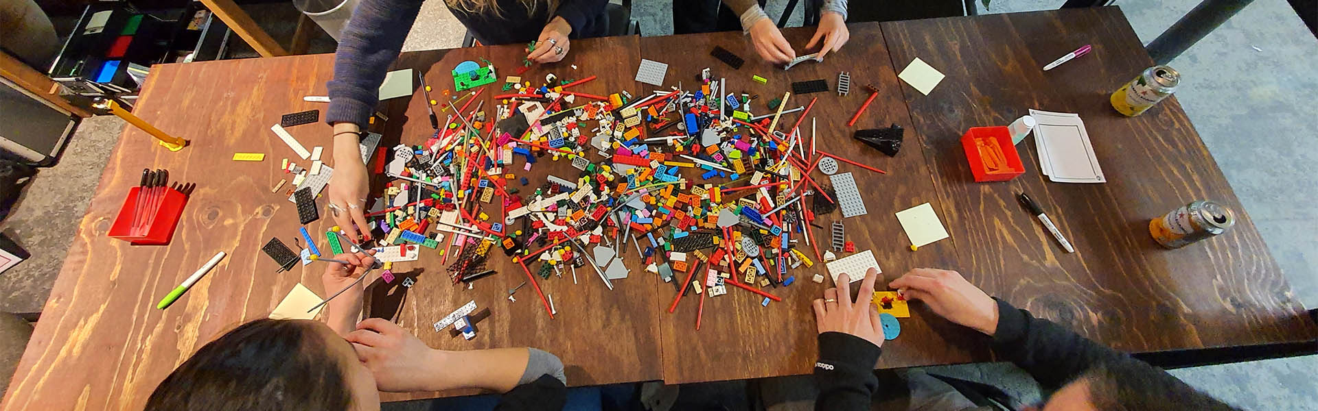 A PANDEK LEGO Serious Play session with LEGO on a table